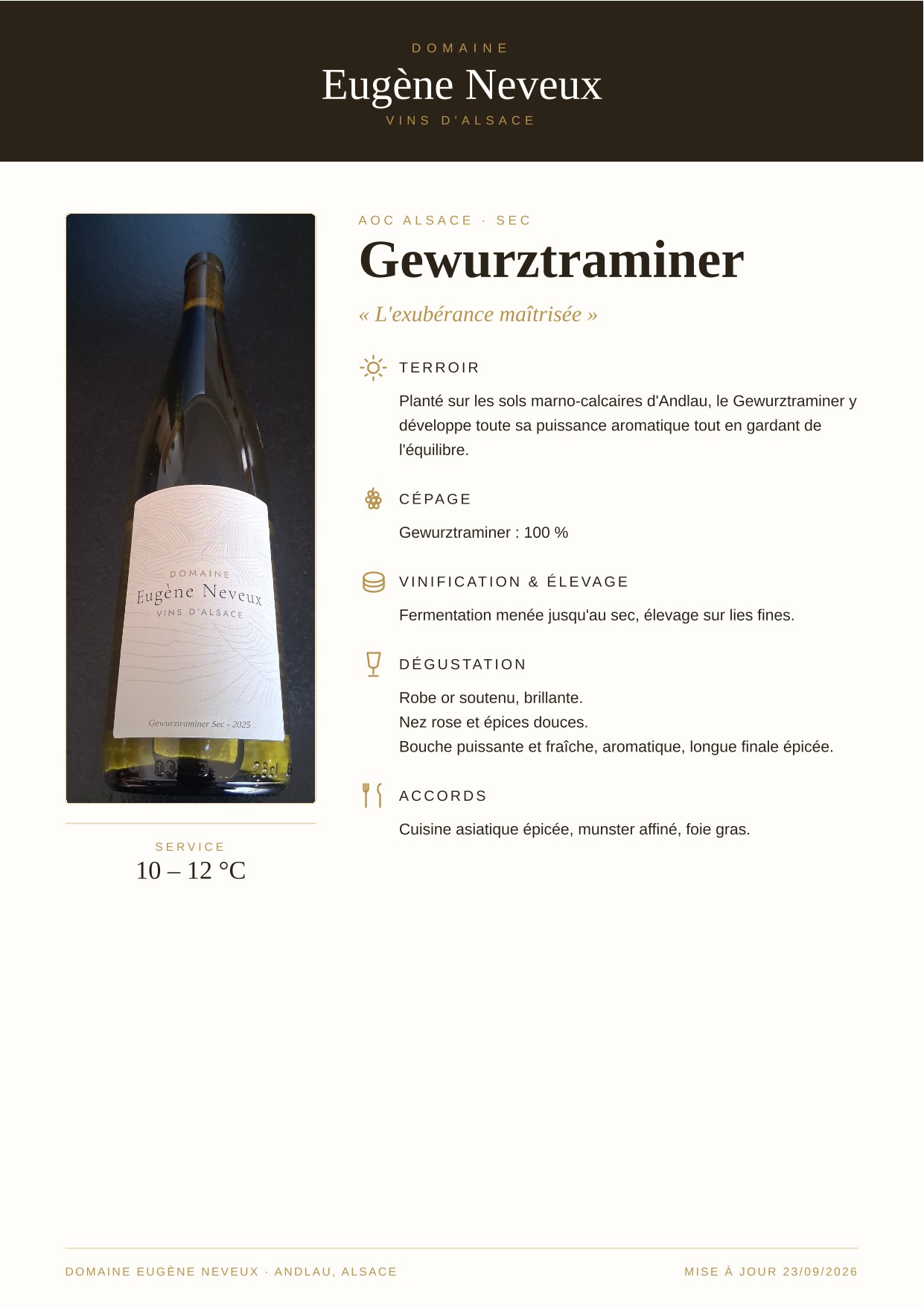 Gewurztraminer Sec 2025 Domaine Eugene Neveux
