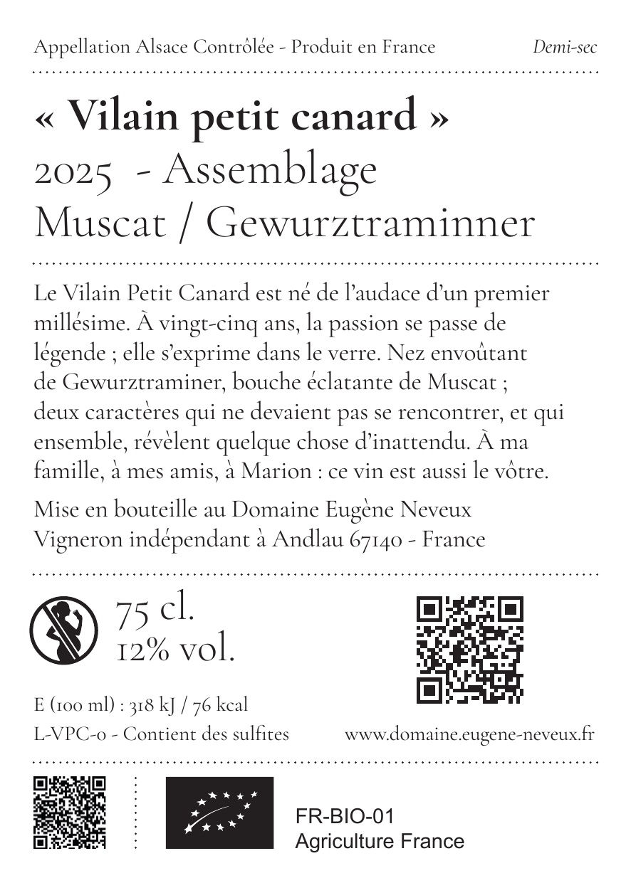 Vilain Petit Canard 2025 Domaine Eugene Neveux – Image 3